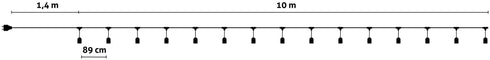 Avide 925967 Kabel za žarnice E27 - 10 vtičnic 10m IP44